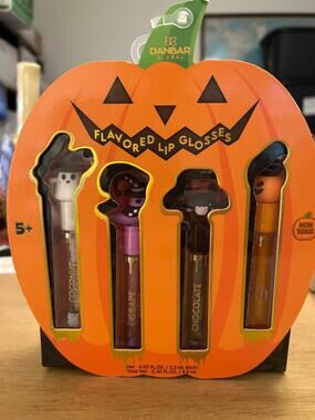 New Danbar Halloween Figures Flavored Lip Gloss set Coconut Pumpkin Chocolate